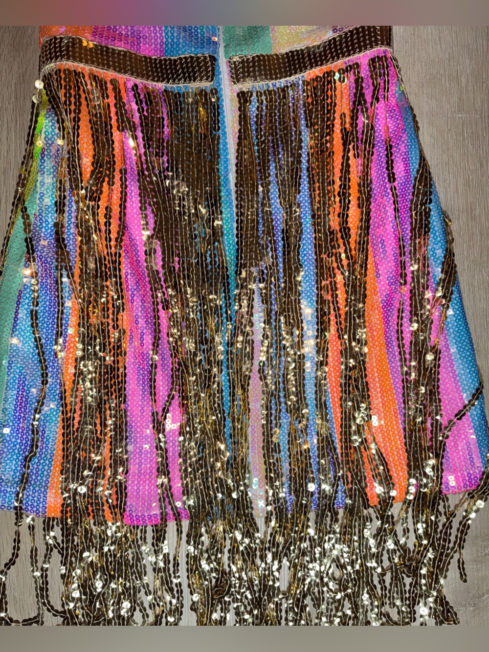 Multicolor Sequin Mini Dress with Bandana - Picture 6 of 13